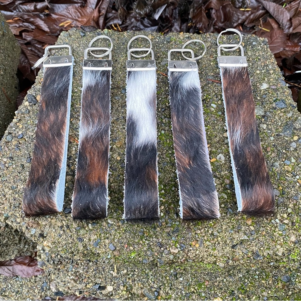 Brindle Cowhide Keychain